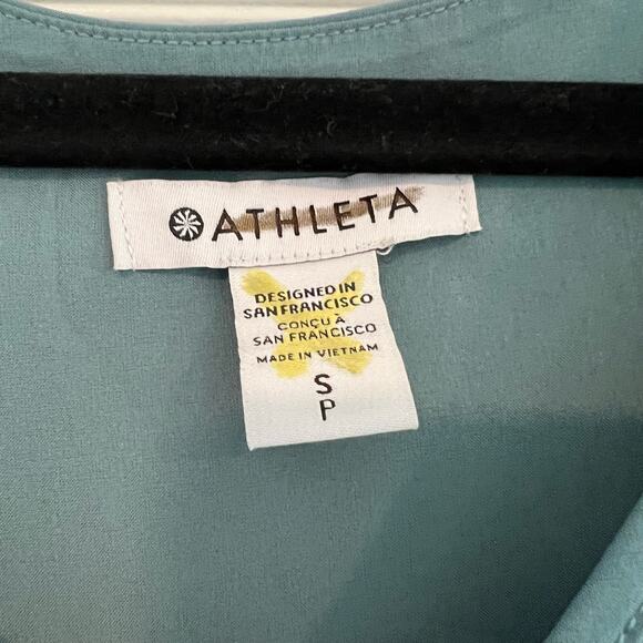 Athleta Women's Tank Top‎ Pleated Back Teal and Black Size Small - Picture 4 of 4